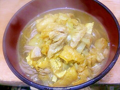カレー鶏狐南蛮蕎麦/フライパンと麺茹器使用版